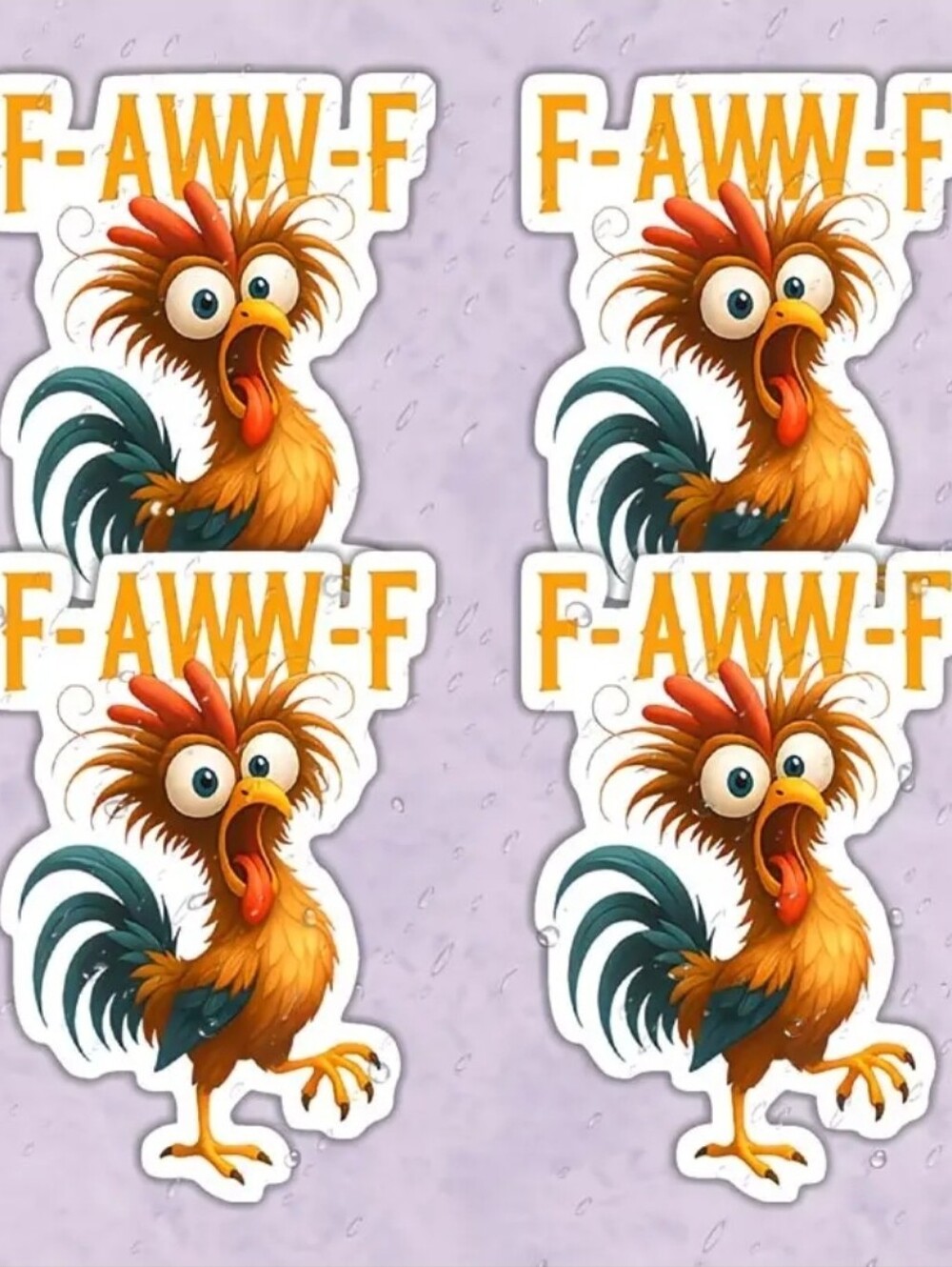 Funny Rooster F-CAW-F Vinyl Car Sticker Decal Sarcastic Adult Humor 2.76", NEW